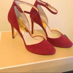 Michael Kors Suede Georgia Pump w/ Ankle Strap